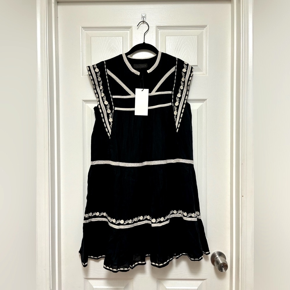 NWT Zara ZW Collection Contrast Embroidered Dress - Picture 5 of 9